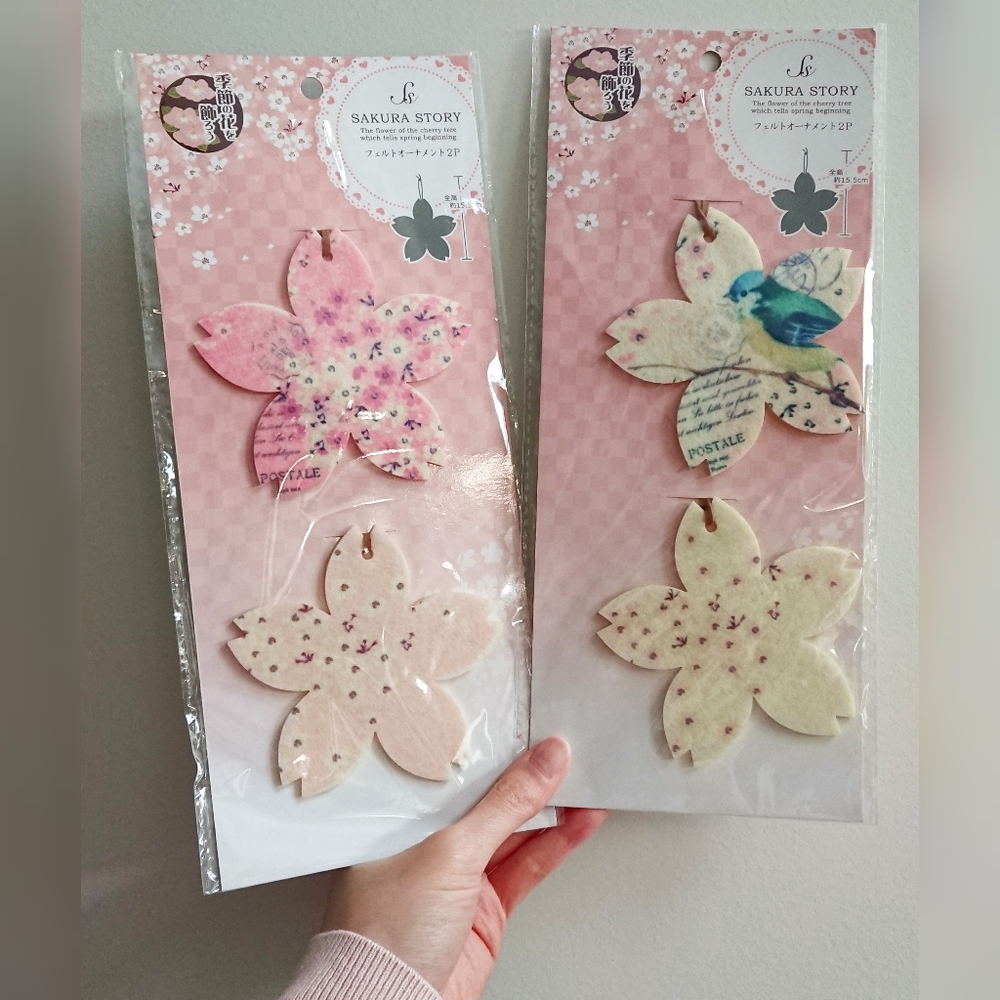 Or FREE when bundle over $50 - Sakura Cherry Blossom Felt Ornament Decorations